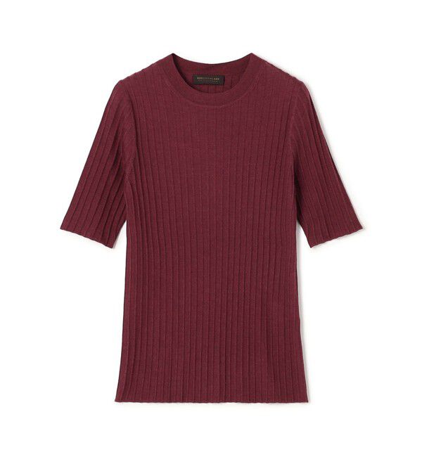 TOMORROWLAND collection「カシミヤシルクリブ ハーフスリーブプルオーバー」|ニット・セーター|37 バーガンディー