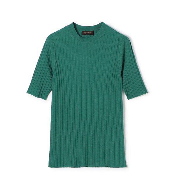 TOMORROWLAND collection「カシミヤシルクリブ ハーフスリーブプルオーバー」|ニット・セーター|53 グリーン