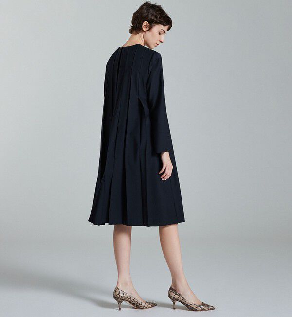 Ballsey「ポリエステルウールトロピカル バックプリーツワンピース」|ワンピース|