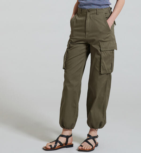 MACPHEE「コットントリコチン ファティーグパンツ」|カーゴ|57 カーキ