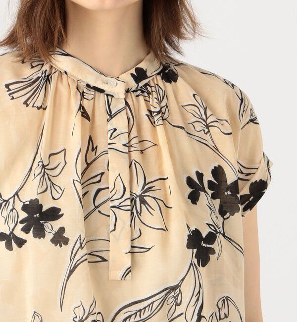 Ballsey「ワイルドフラワープリント バンドカラーブラウス」|シャツ・ブラウス|