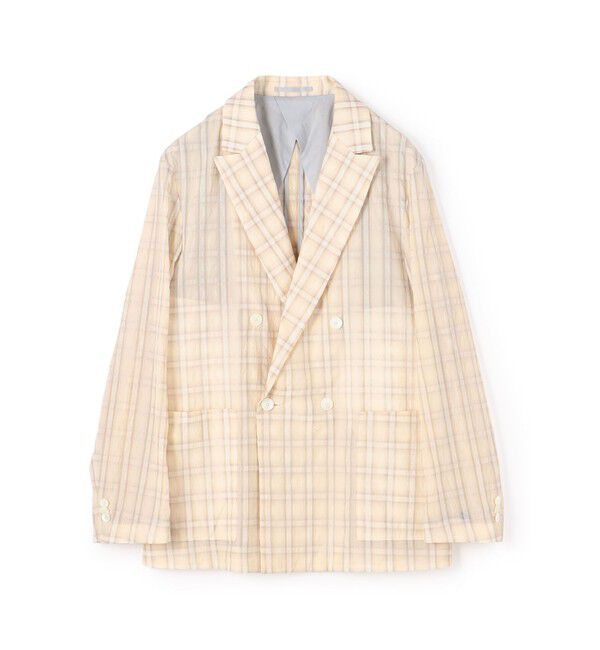 TOMORROWLAND MENS「ポリエステルナイロンキュプラ ダブルブレステッド4Bジャケット」|テーラードジャケット|12 ホワイト系