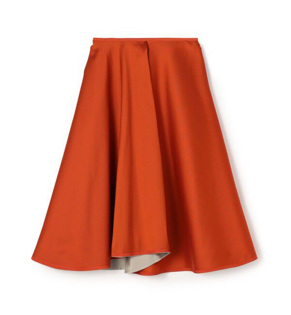 TOMORROWLAND collection「ポリエステルシルクツイルタフタ リバーシブルスカート」|フレア|27 オレンジ