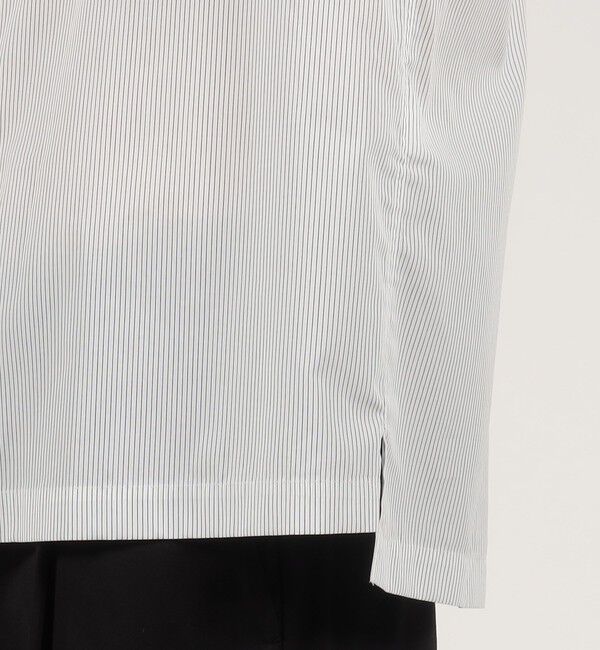 CABaN「CABaN コットンブロード ピンストライプバンドカラーシャツ」|シャツ・ブラウス|