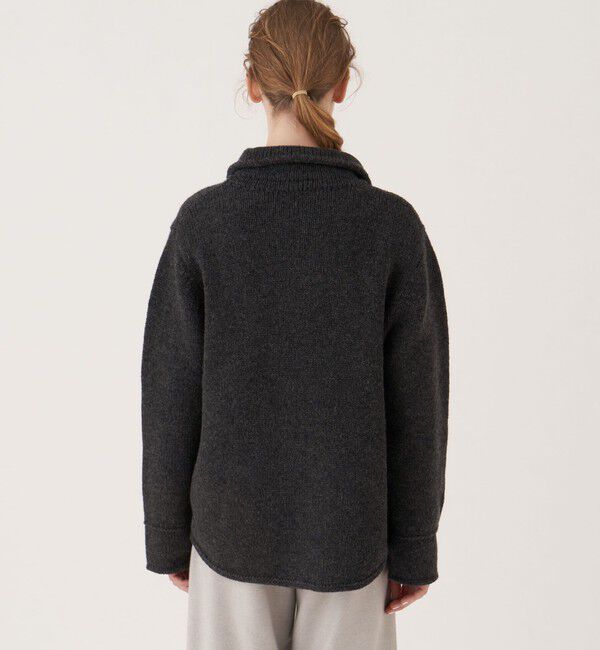 GALERIE VIE「ファインウール シャツカラー オーバーカーディガン」|カーディガン|