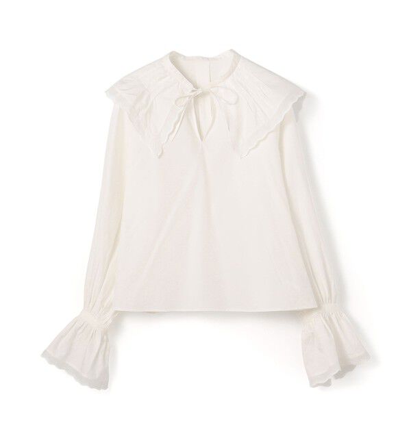 MACPHEE「コットンリヨセルレース ビックカラーブラウス」|シャツ・ブラウス|11 ホワイト