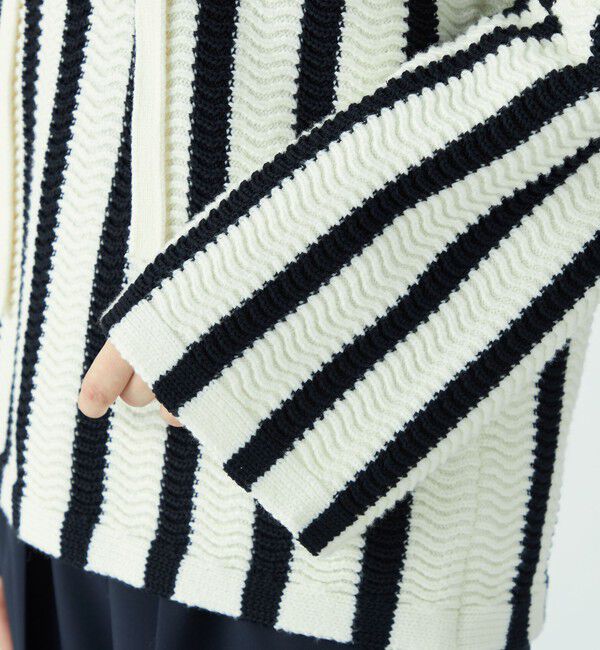 MACPHEE「ハイブリットコットン レースアッププルオーバー」|ニット・セーター|
