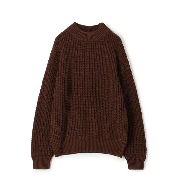 CABaN「CABaN コットンカシミヤワッフル モックネックプルオーバー」|ニット・セーター|49 ダークブラウン