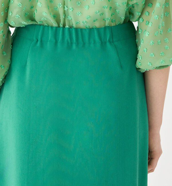 Ballsey「リネンレーヨンストレッチ バックペプラムスカート」|フレア|