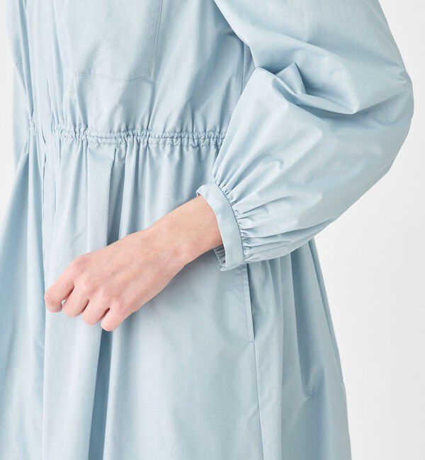 Ballsey「ライトタフタ ジップアップロングコート」|ノーカラーコート|