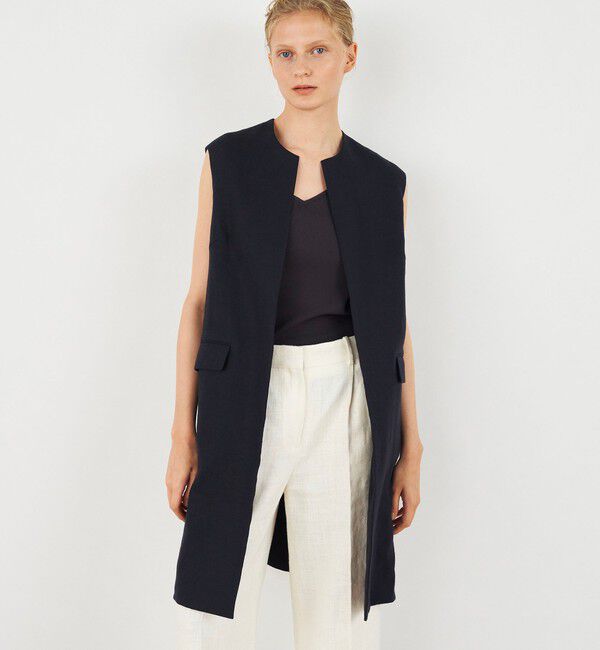 DES PRES「リネンファブリックコンビ ロングジレ」|ベスト・ジレ|
