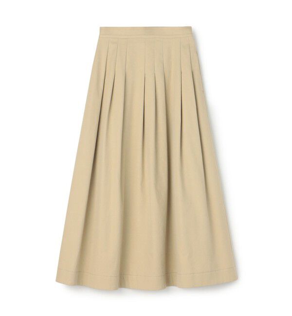 GALERIE VIE「ノンマーセラコットンギャバジン ランダムタックスカート」|フレア|43 ベージュ