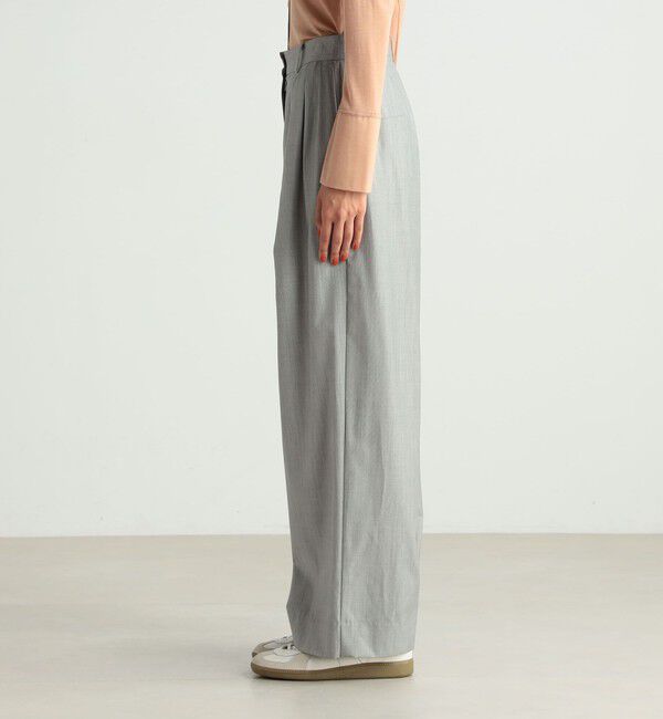 BACCA「ヘアライン タックワイドパンツ」|チノ|