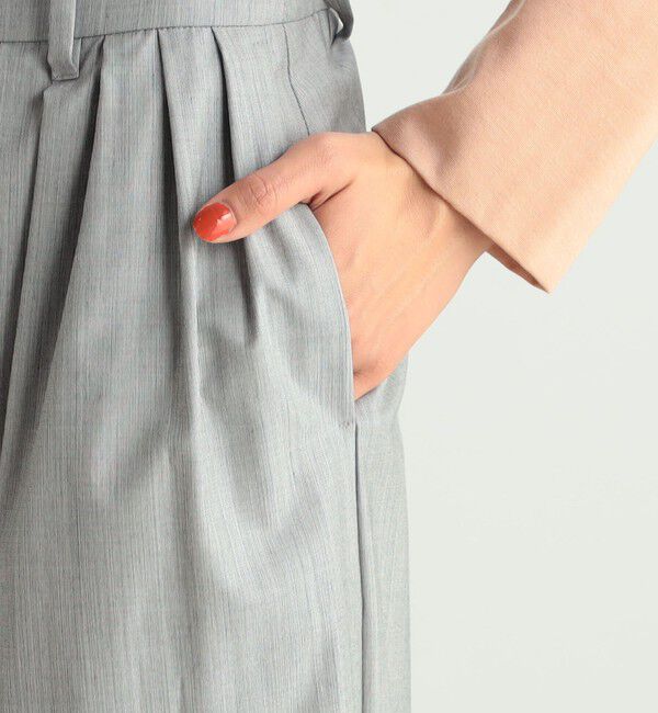 BACCA「ヘアライン タックワイドパンツ」|チノ|