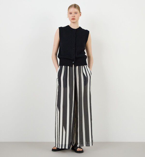 DES PRES「サークルストライププリント ギャザーワイドパンツ」|その他|