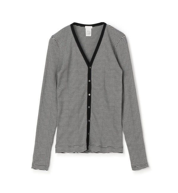 GALERIE VIE「コットンランダムリブ Vネックカーディガン」|カーディガン|64 ブルー系
