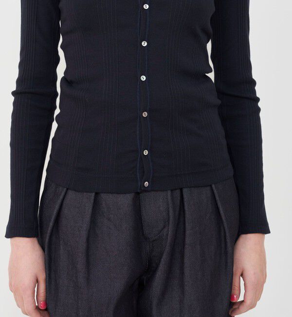 GALERIE VIE「コットンランダムリブ Vネックカーディガン」|カーディガン|