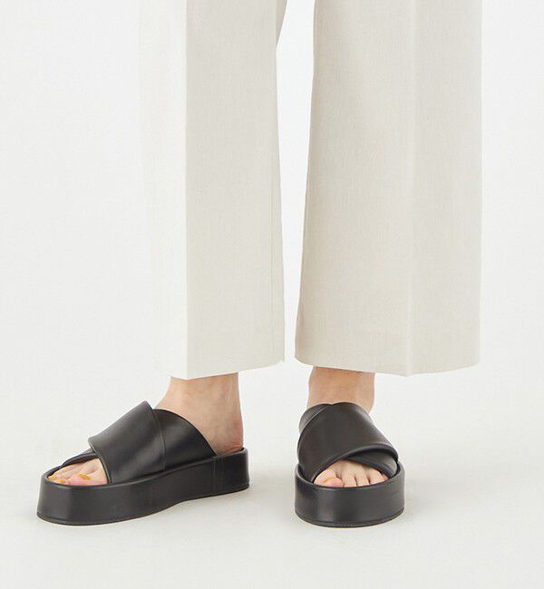 MACPHEE「ナチュラルスラブストレッチ セミフレアパンツ」|スラックス|