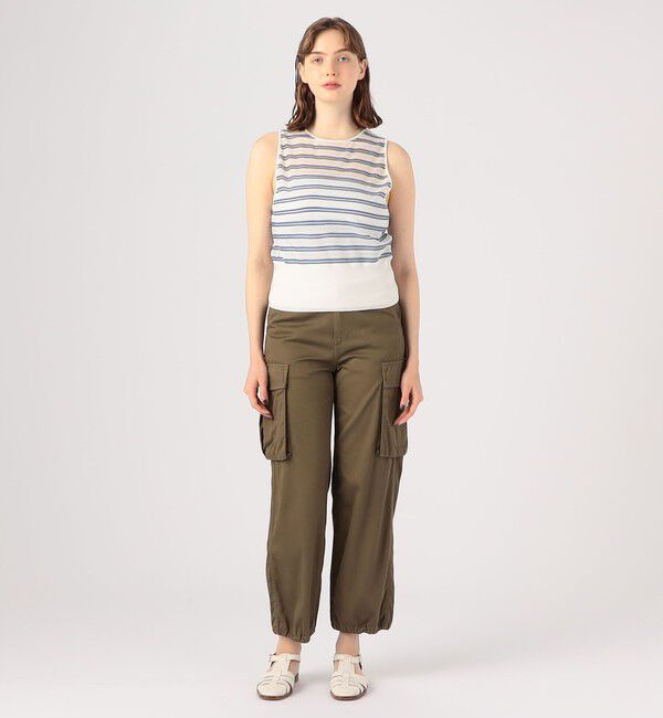 MACPHEE「シアーヤーンボーダー ノースリーブプルオーバー」|ニット・セーター|