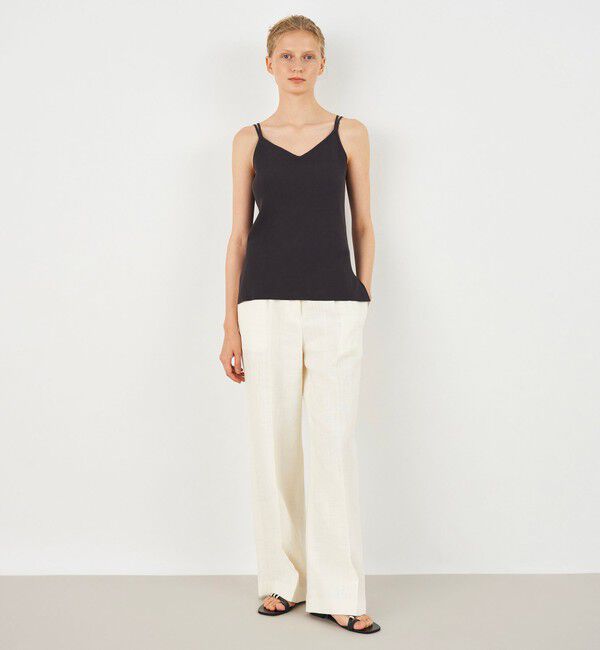 DES PRES「ウェットリネン 2タックパンツ」|スラックス|