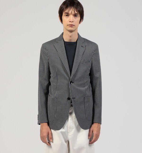 TOMORROWLAND MENS「ポリエステルウールサッカー シングルブレステッド2Bジャケット」|テーラードジャケット|