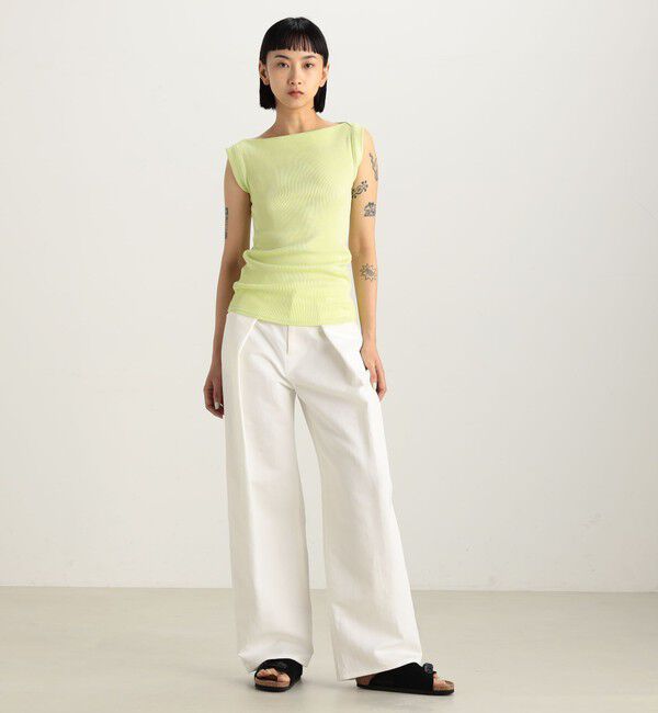 Edition「コットンリブ ボートネックトップス」|タンクトップ|