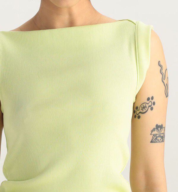 Edition「コットンリブ ボートネックトップス」|タンクトップ|