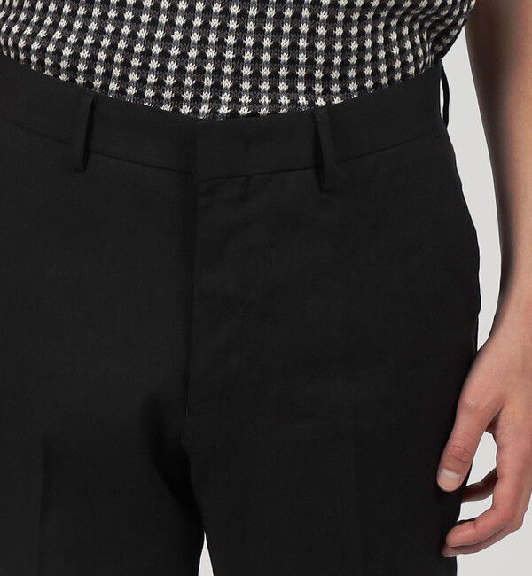 TOMORROWLAND MENS「ストレッチリネン ノープリーツスリムスラックス」|スラックス|