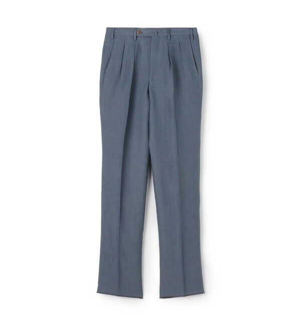 TOMORROWLAND MENS「ベルジャンリネン 2プリーツスラックス」|スラックス|65 ブルー