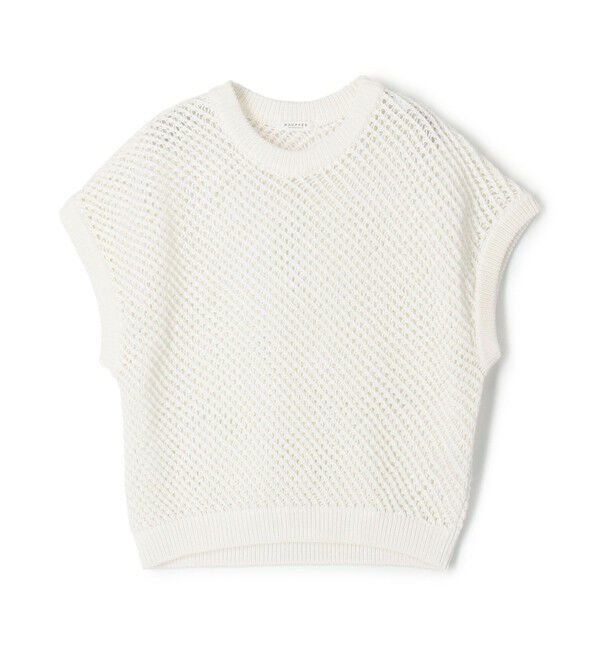 MACPHEE「コットンメッシュ クルーネックプルオーバー」|ニット・セーター|11 ホワイト
