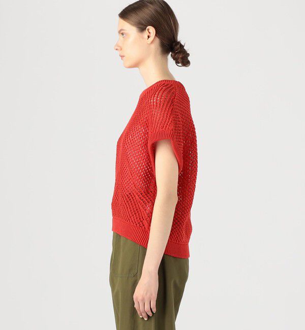 MACPHEE「コットンメッシュ クルーネックプルオーバー」|ニット・セーター|