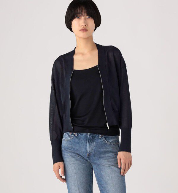 MACPHEE「ドライポリエステル ジップアップカーディガン」|カーディガン|