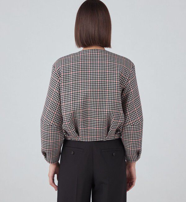 TOMORROWLAND collection「タッターギンガムリバー ジップアップブルゾン」|ブルゾン・スタジャン|