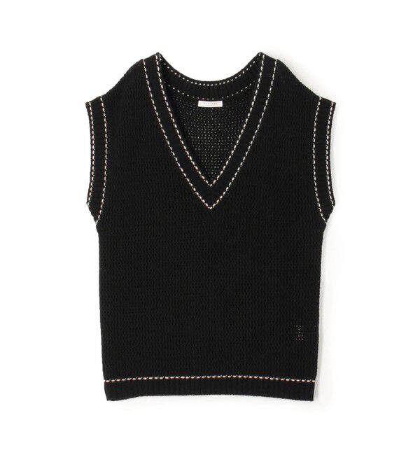 MACPHEE「【WEB・一部店舗限定】ウールメッシュ Vネックベスト」|ベスト・ジレ|
