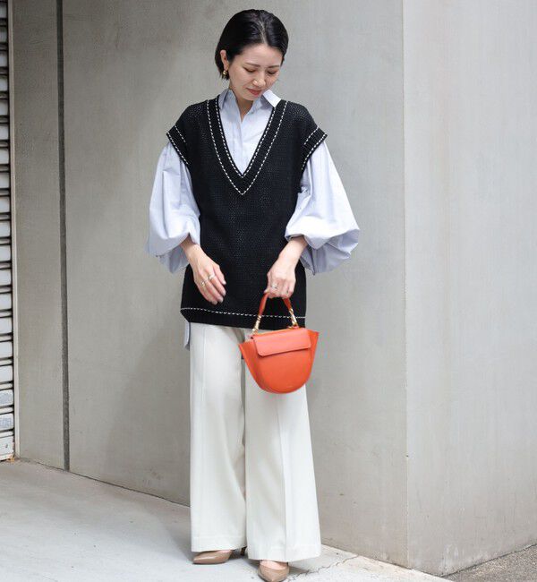 MACPHEE「【WEB・一部店舗限定】ウールメッシュ Vネックベスト」|ベスト・ジレ|