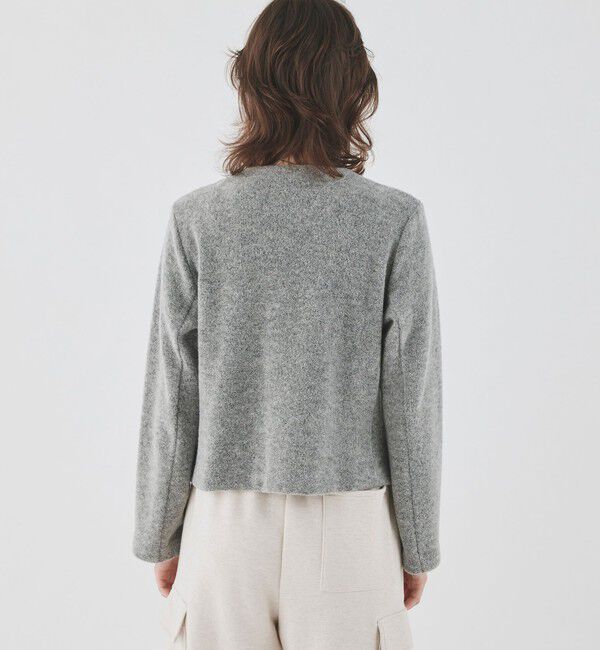 GALERIE VIE「ファインブークレー クルーネックジャケット」|ノーカラージャケット|
