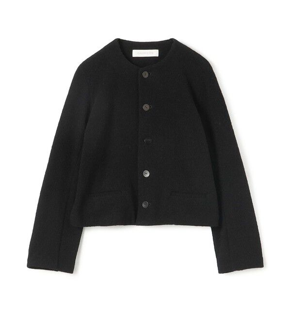 GALERIE VIE「ファインブークレー クルーネックジャケット」|ノーカラージャケット|19 ブラック