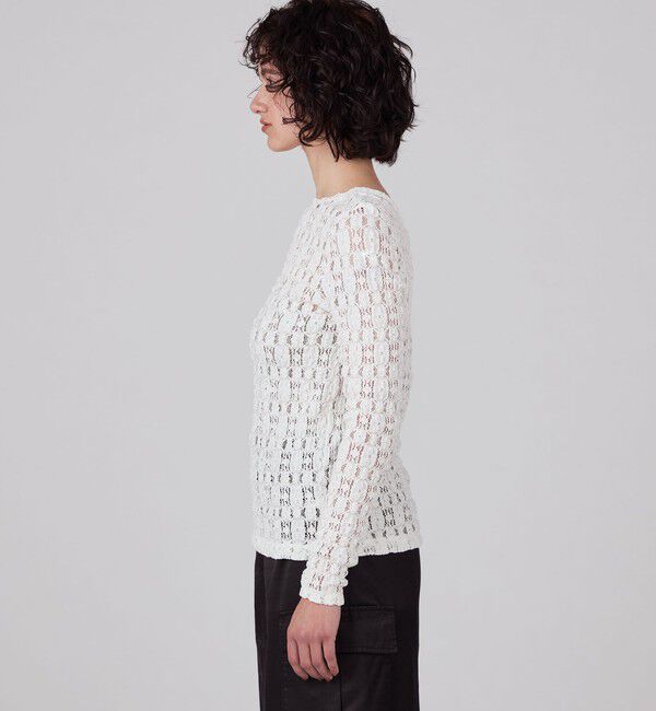 MACPHEE「コットンナイロンレース クルーネックプルオーバー」|Tシャツ・カットソー|