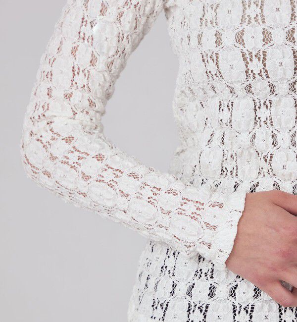 MACPHEE「コットンナイロンレース クルーネックプルオーバー」|Tシャツ・カットソー|