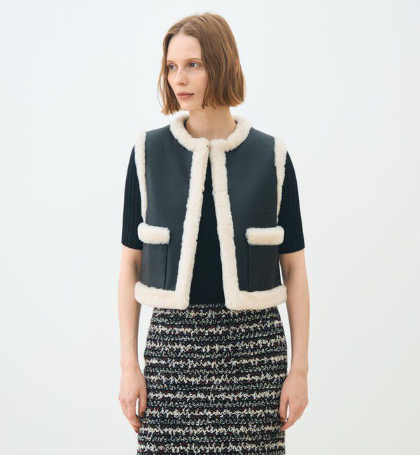 TOMORROWLAND collection「ナッパランムートン リムーバルカラージレ」|ダウンベスト・ベスト|