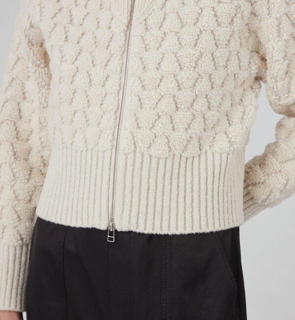 MACPHEE「ループジャカード ジップアップカーディガン」|カーディガン|