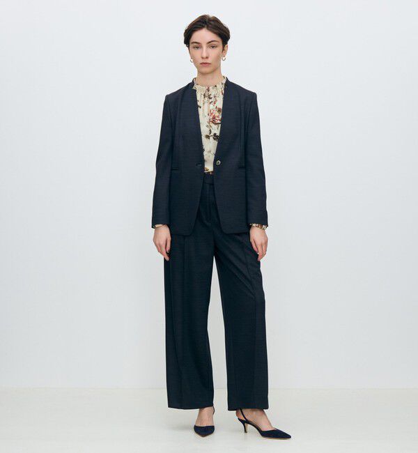 TOMORROWLAND collection「ポリエステルウールモクロディ センタープレスワイドパンツ」|スラックス|