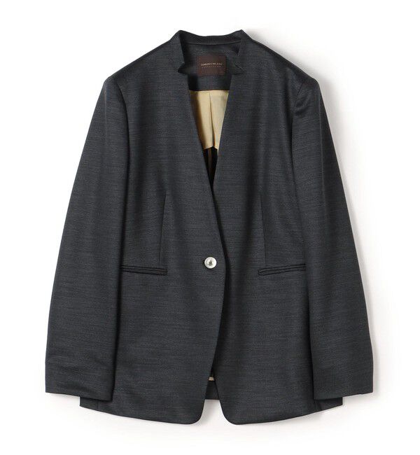 TOMORROWLAND collection「ポリエステルウールモクロディ キザミカラージャケット」|その他|67 ネイビー