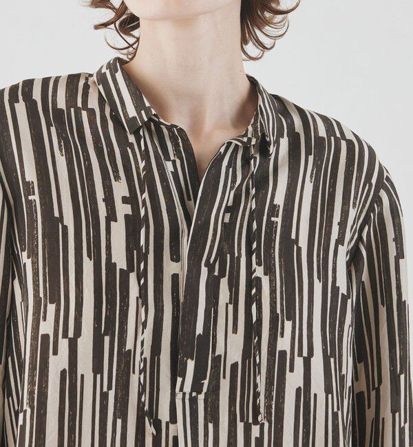 GALERIE VIE「シルクハブタエプリント スキッパーシャツ」|シャツ・ブラウス|