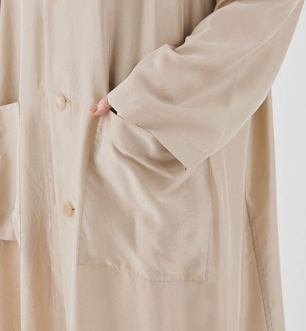 GALERIE VIE「フィブリルシルク ショップコート」|ステンカラーコート|