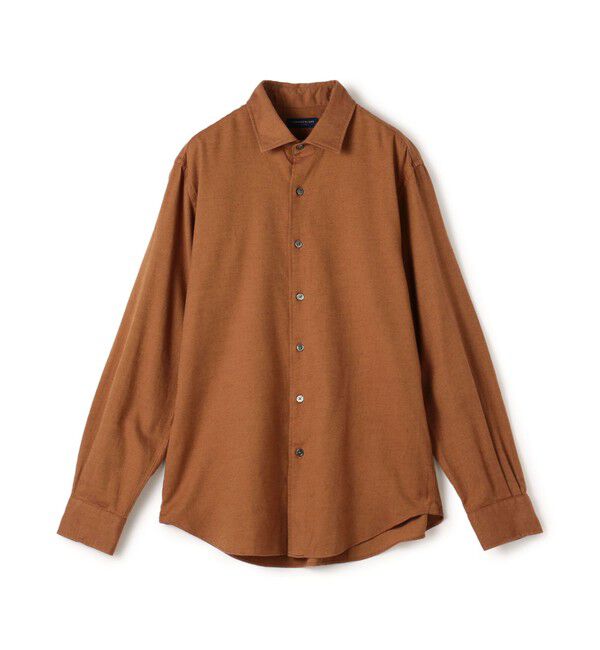 TOMORROWLAND MENS「コットンカシミヤ ワイドスプレッドカラーシャツ」|シャツ・ブラウス|43 ベージュ