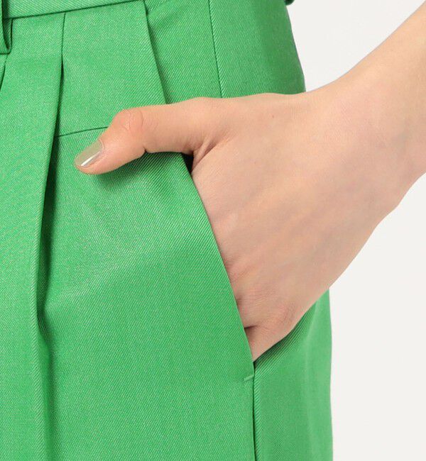 MACPHEE「ウールレーヨンツイル タックワイドパンツ」|スラックス|