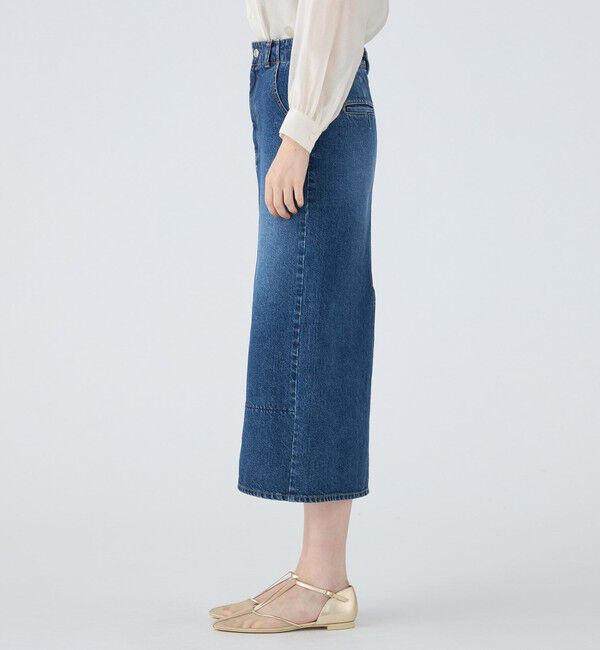 MACPHEE「コットンデニム Iラインロングスカート」|タイト|