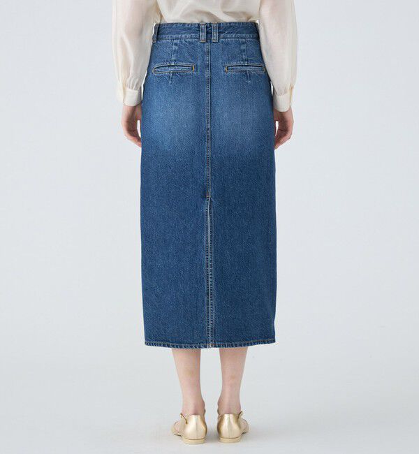 MACPHEE「コットンデニム Iラインロングスカート」|タイト|
