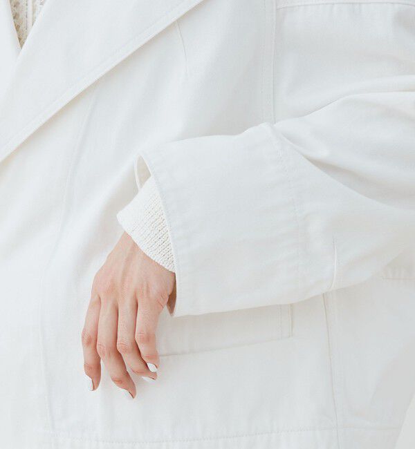 GALERIE VIE「サンフェードデニム ワイドカラーブルゾン」|ブルゾン・スタジャン|